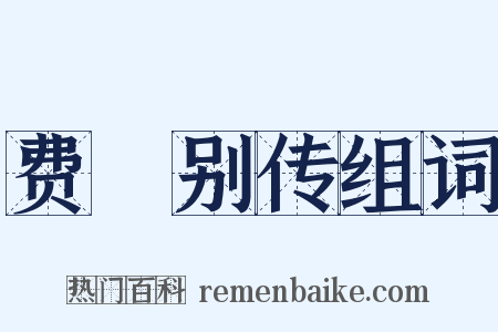 费祎别传组词是什么意思的图片